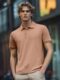 Men Solid Polo Collar Cotton T-shirt